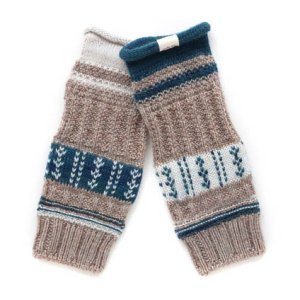 画像1: 【ベージュ&グリンブルー】 播州織 アーム/レッグカバー  (コットンウール)  (1)